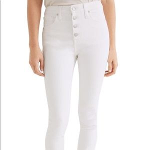 Madewell white skinny crop jeans